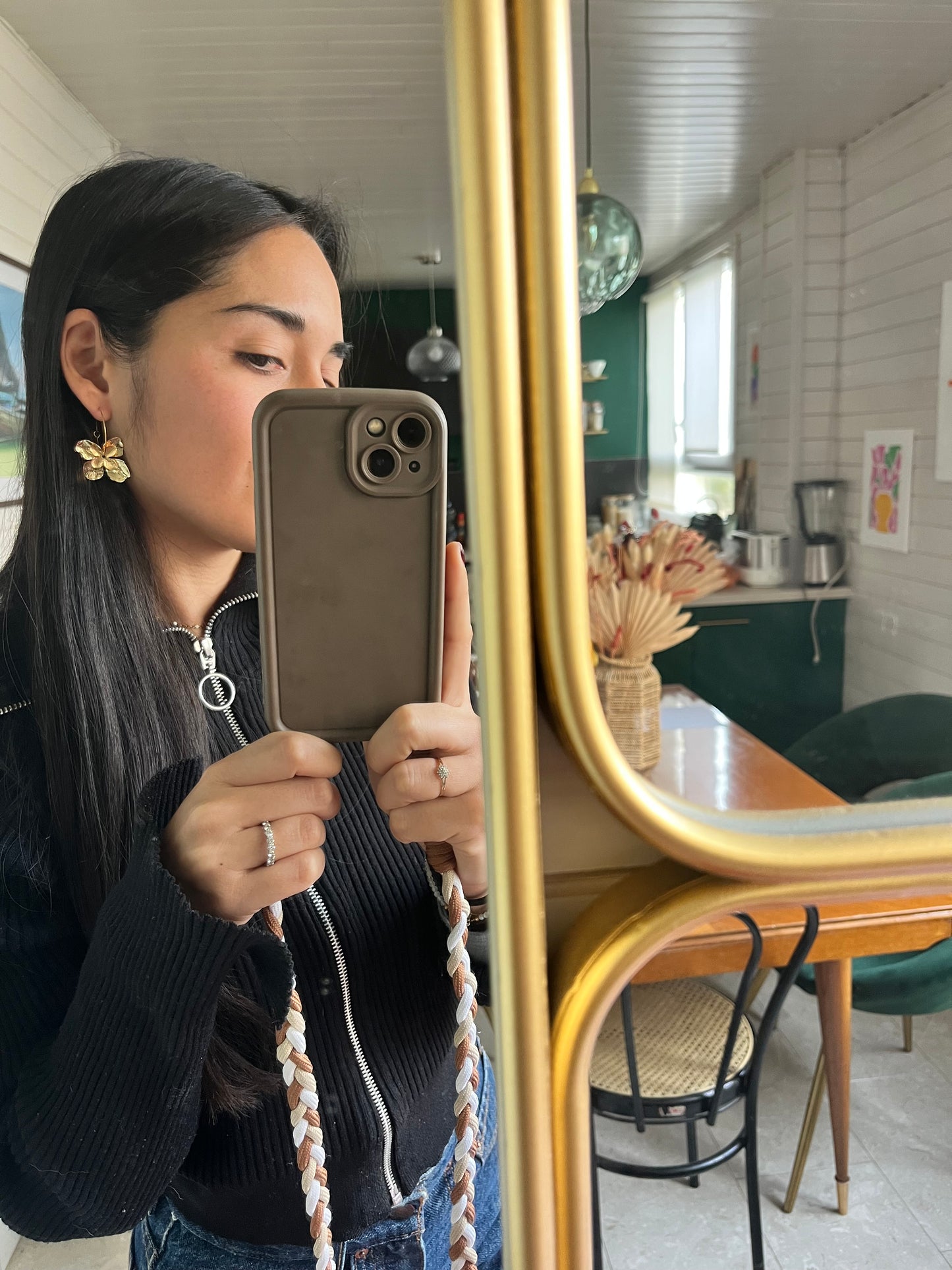 Boucles d’oreilles fleurs en acier inoxydable