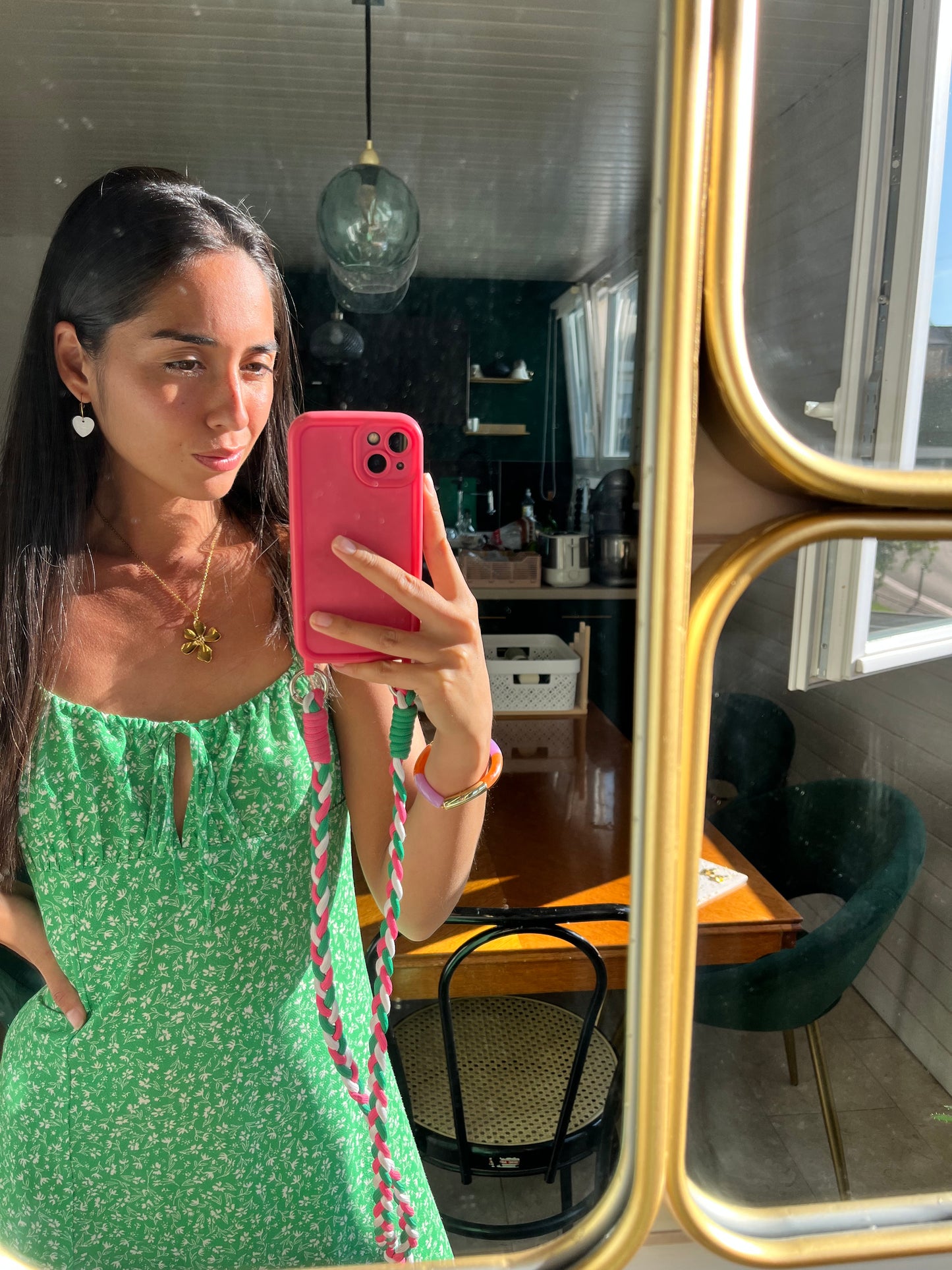 Collier fleur en acier inoxydable