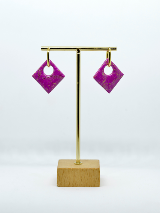 Boucles d’oreilles forme losanges