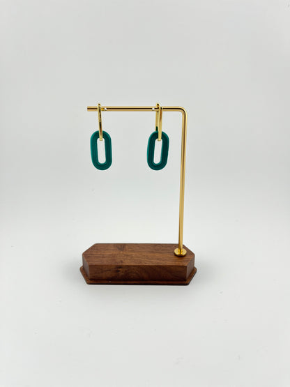 Boucles d’oreilles maillon en argile polymère • New York