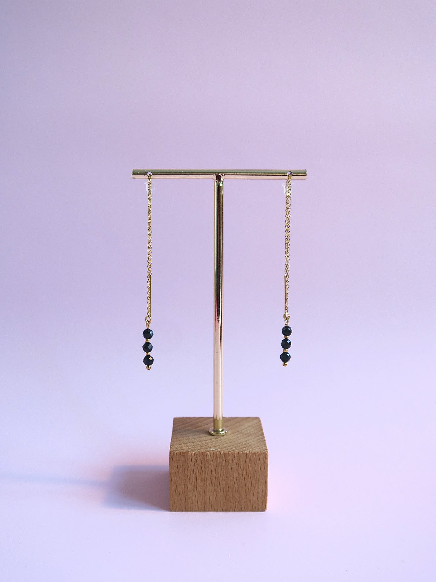 Boucles d’oreilles chaînes en pierres naturelles