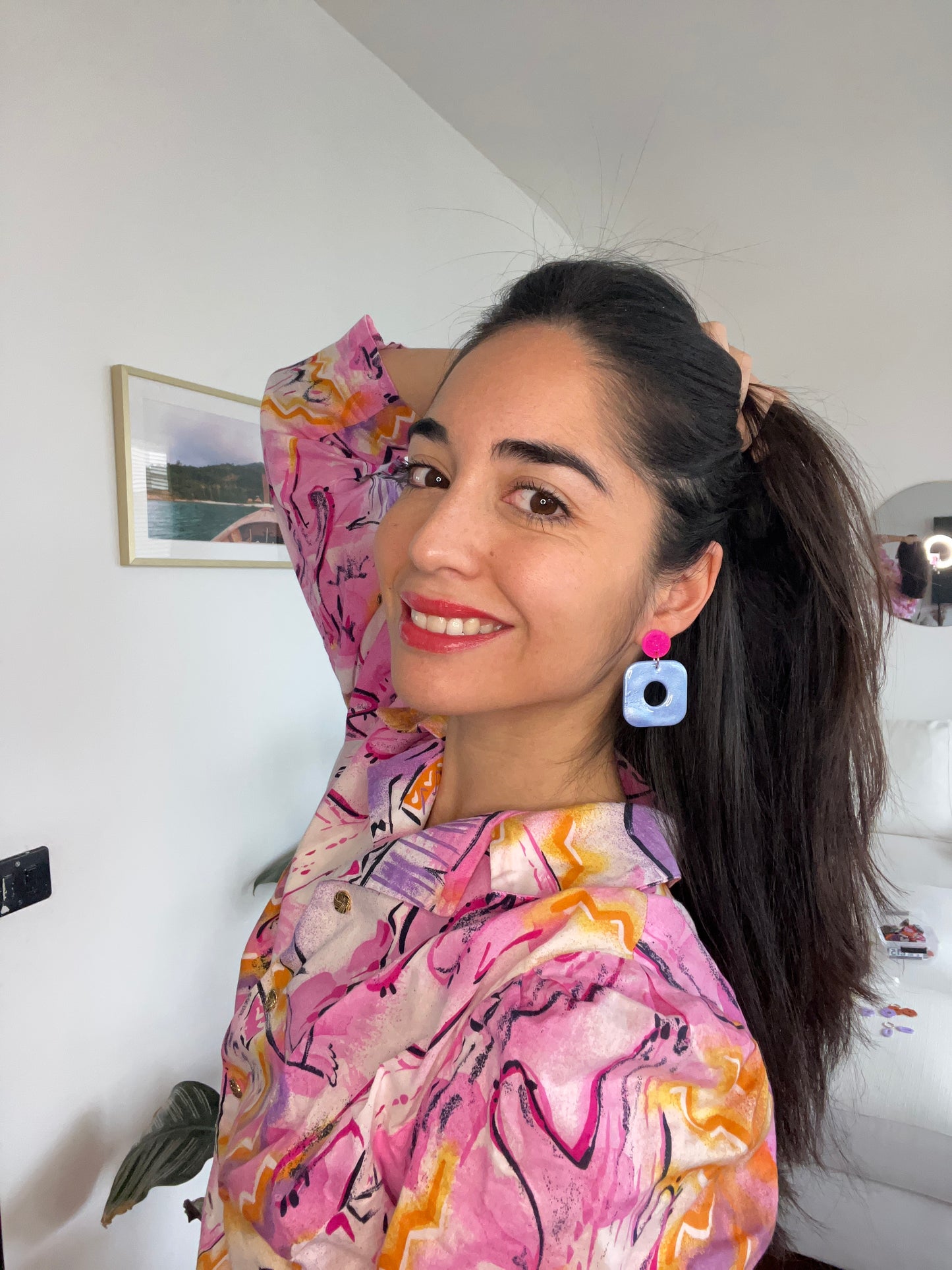 Boucles d’oreilles forme carré