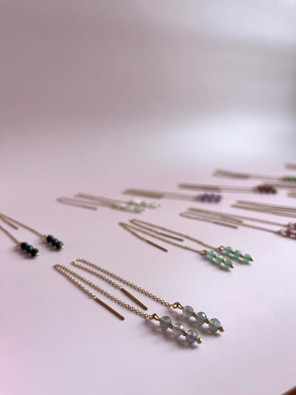 Boucles d’oreilles chaînes en pierres naturelles
