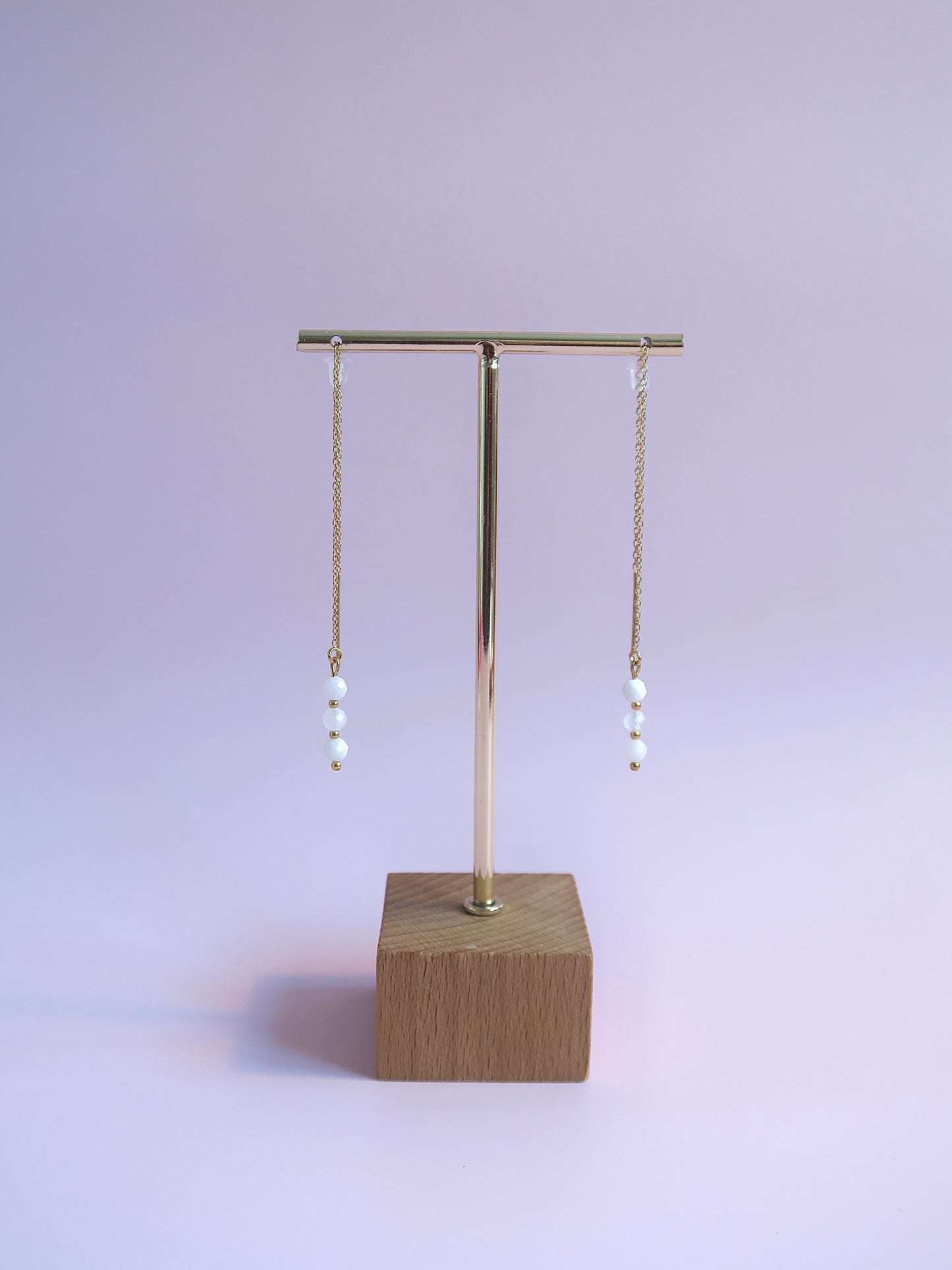 Boucles d’oreilles chaînes en pierres naturelles