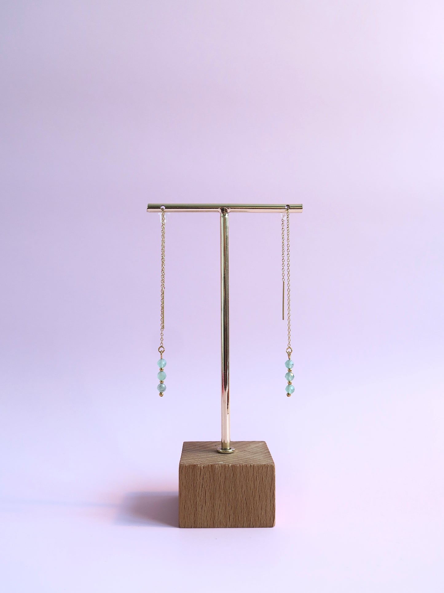 Boucles d’oreilles chaînes en pierres naturelles