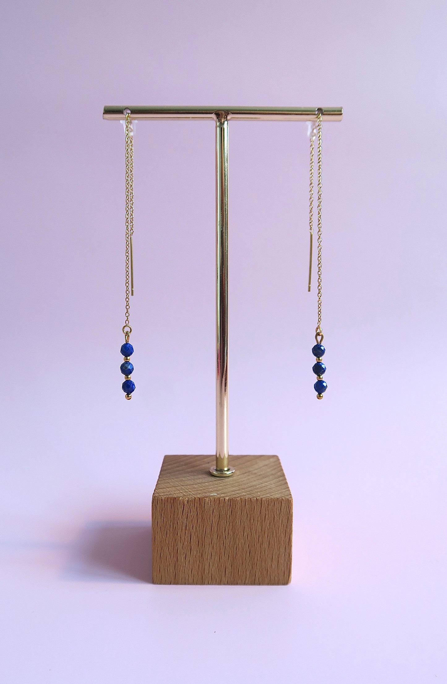 Boucles d’oreilles chaînes en pierres naturelles