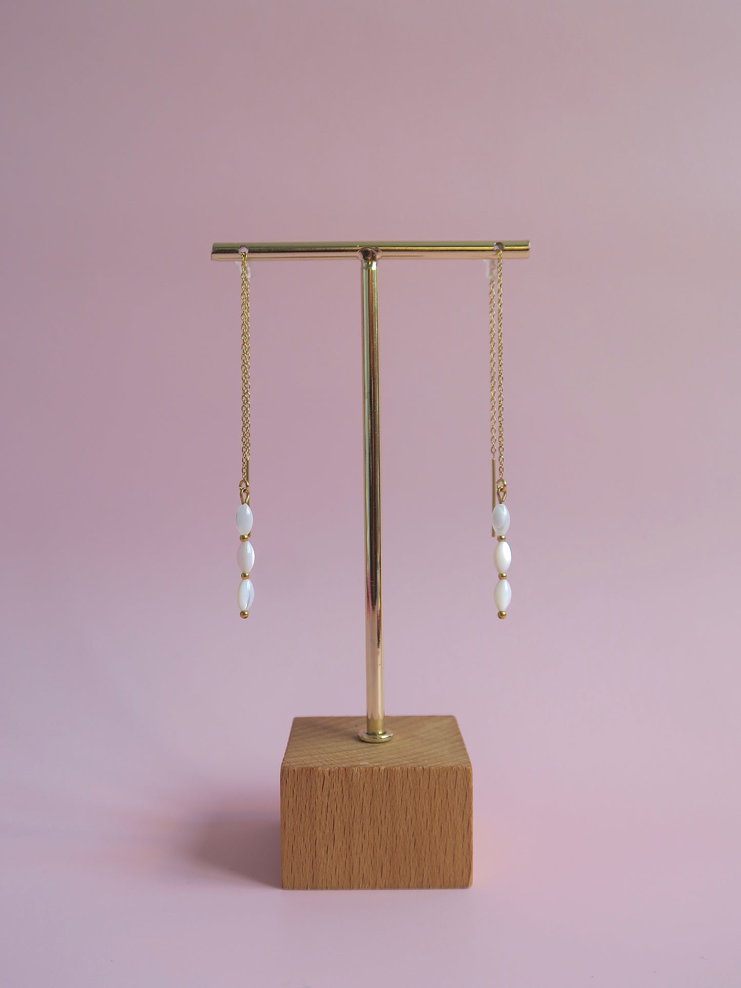 Boucles d’oreilles chaînes en pierres naturelles