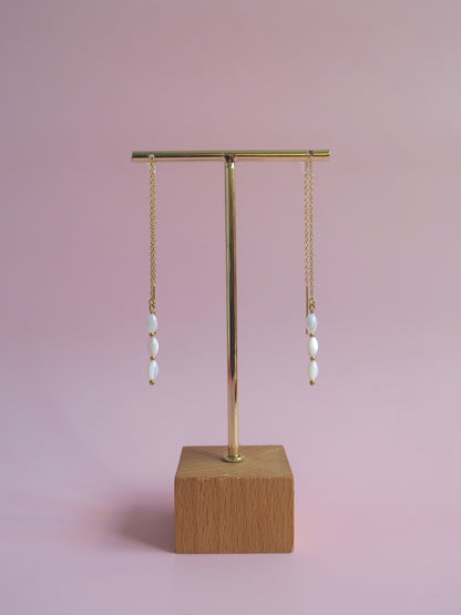 Boucles d’oreilles chaînes en pierres naturelles