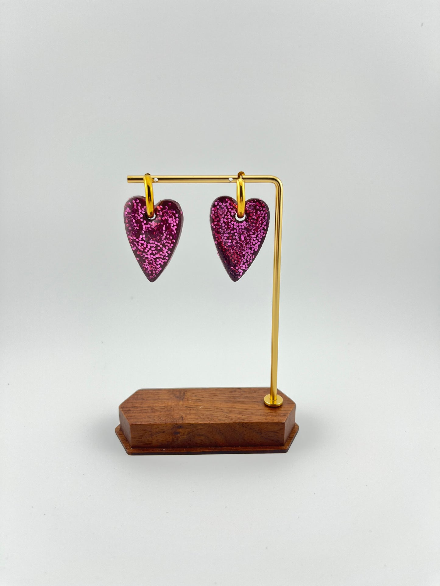 Boucles d’oreilles cœur en argile polymère • Paris
