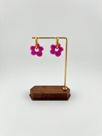 Boucles d’oreilles fleur en argile polymère • Chiang Mai