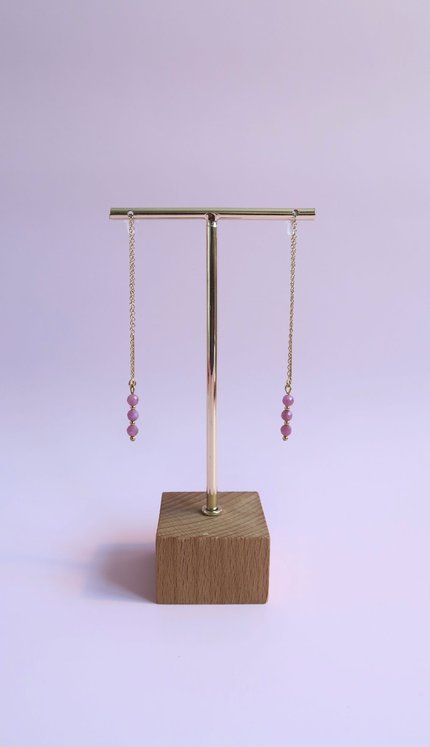 Boucles d’oreilles chaînes en pierres naturelles