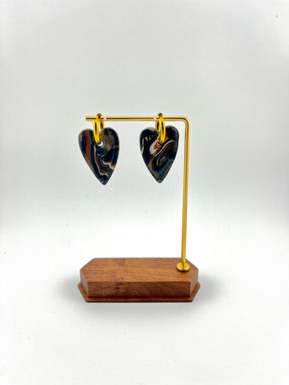 Boucles d’oreilles cœur en argile polymère • Paris