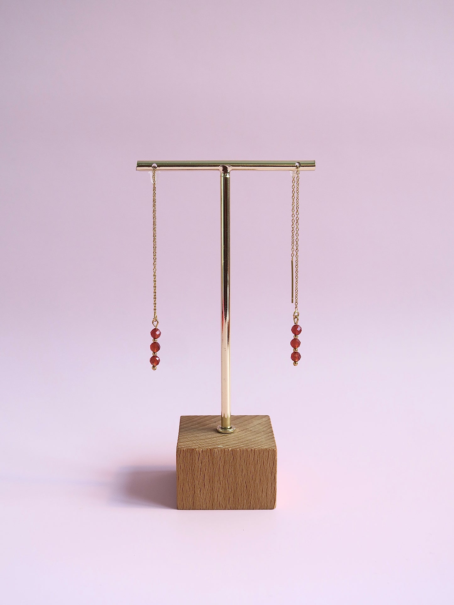 Boucles d’oreilles chaînes en pierres naturelles