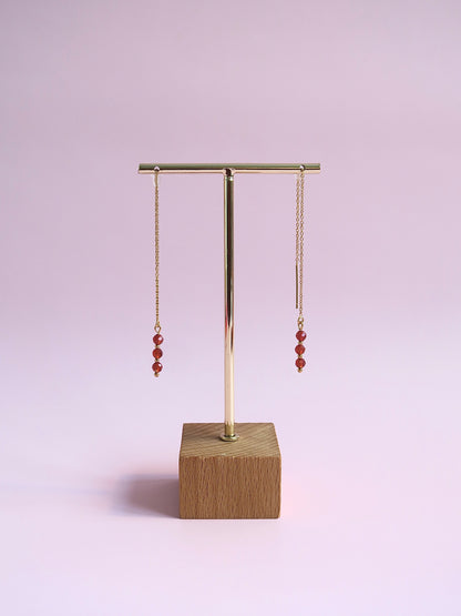Boucles d’oreilles chaînes en pierres naturelles
