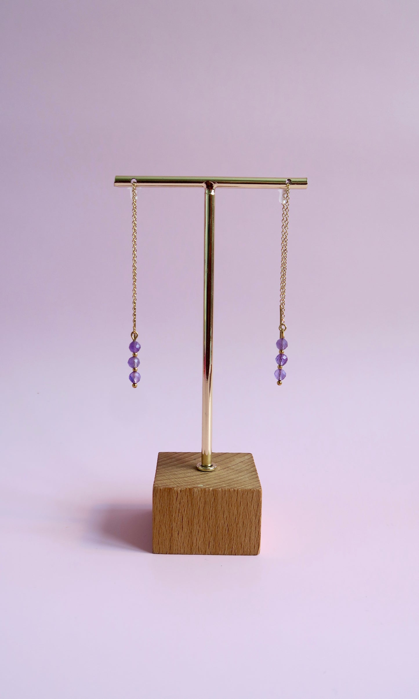 Boucles d’oreilles chaînes en pierres naturelles