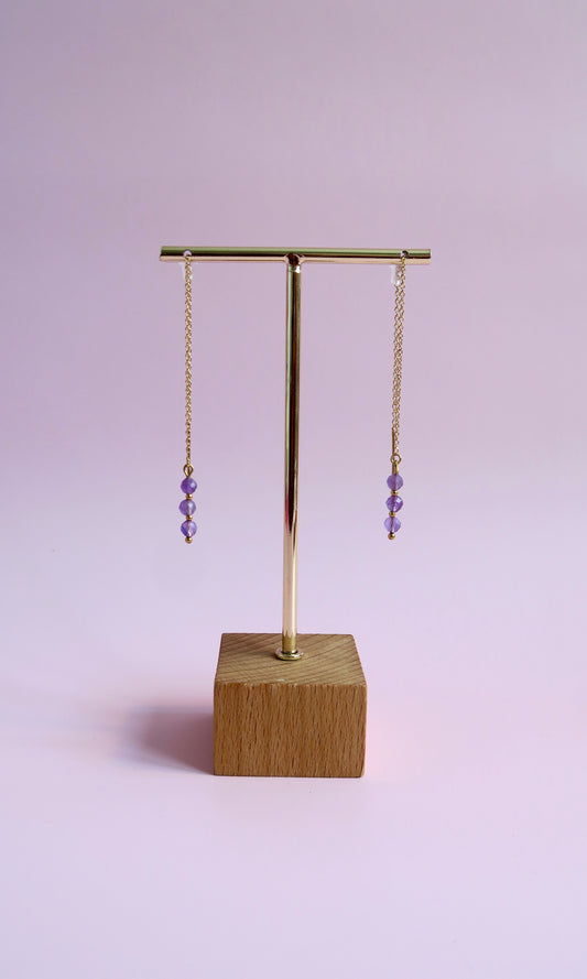 Boucles d’oreilles chaînes en pierres naturelles