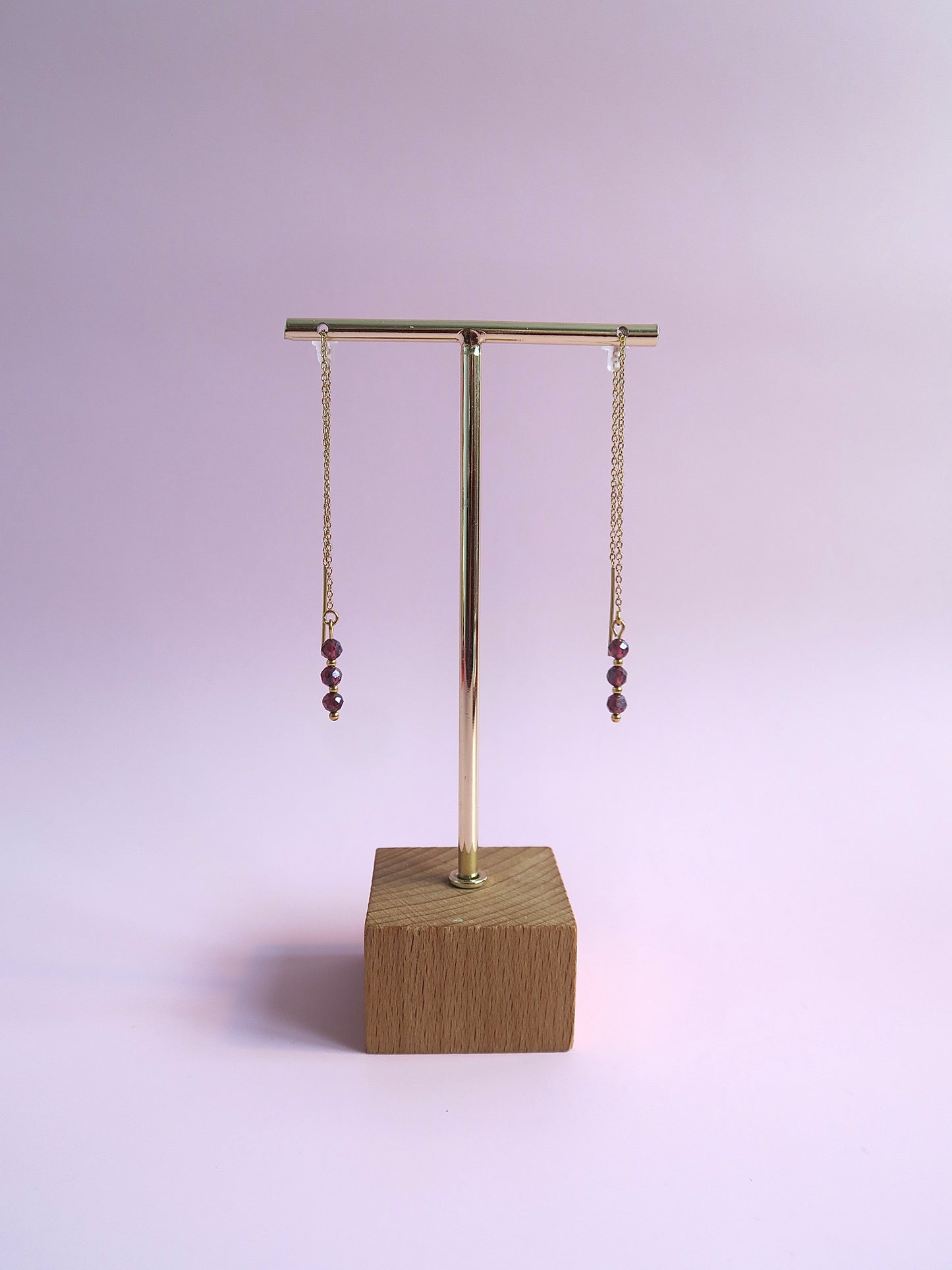 Boucles d’oreilles chaînes en pierres naturelles