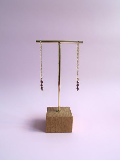 Boucles d’oreilles chaînes en pierres naturelles