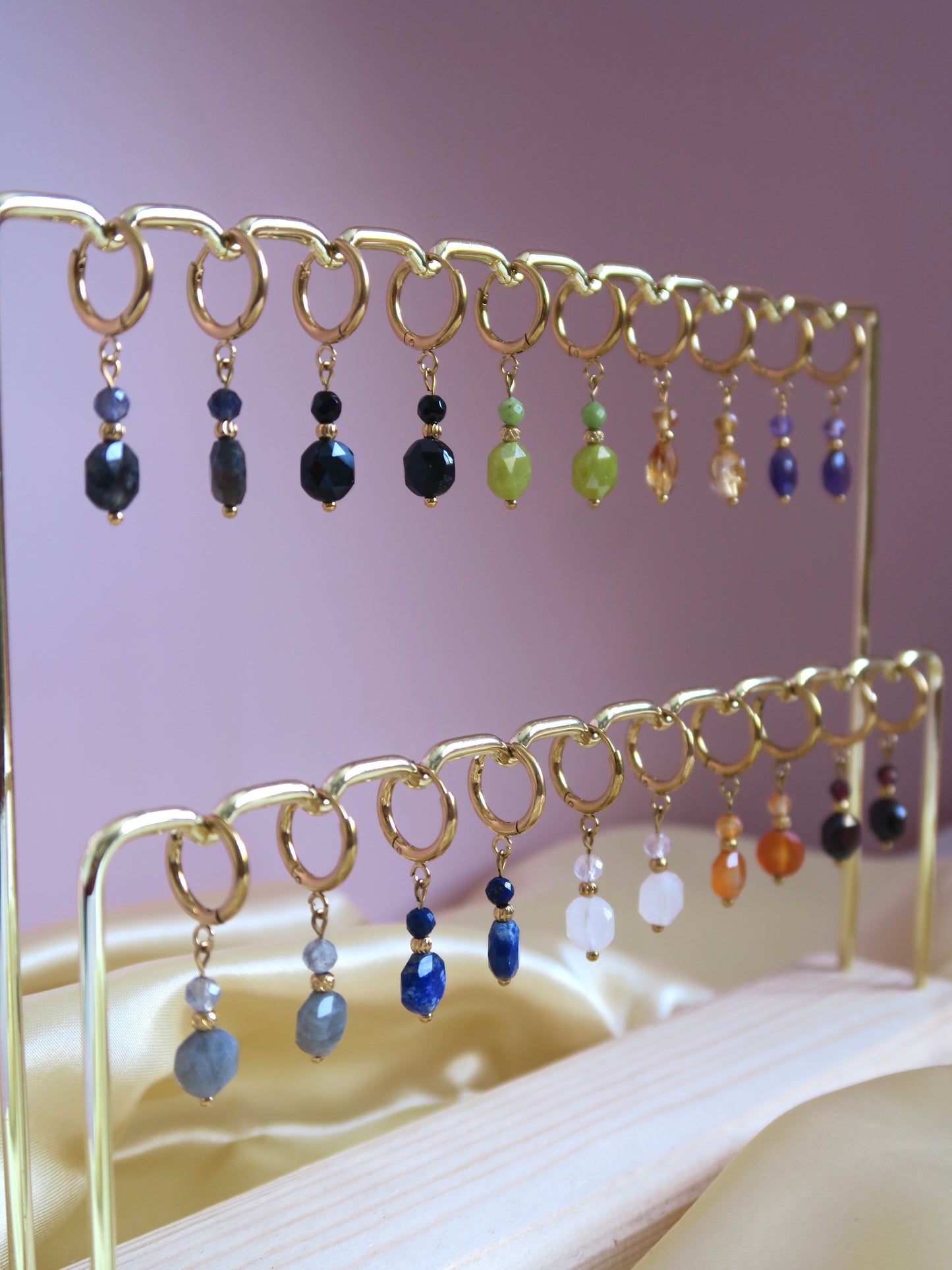 Boucles d’oreilles en pierres semi-précieuses