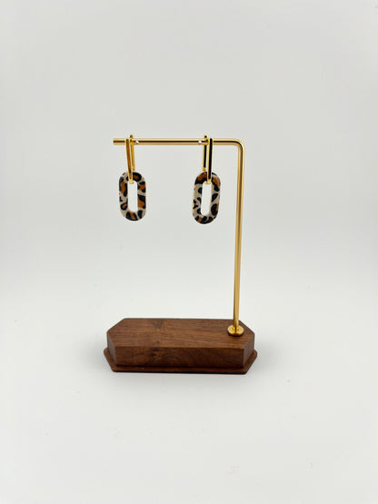 Boucles d’oreilles maillon en argile polymère • New York