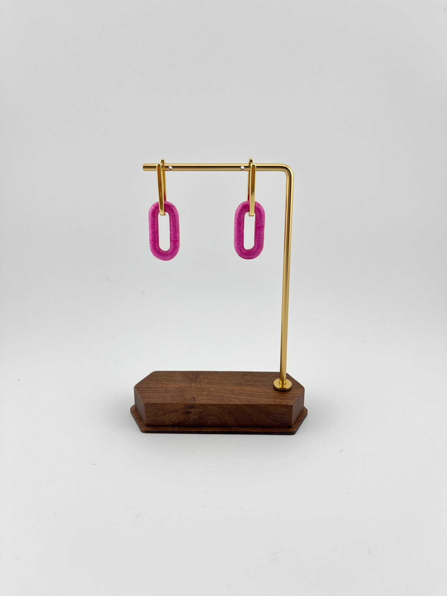 Boucles d’oreilles maillon en argile polymère • New York