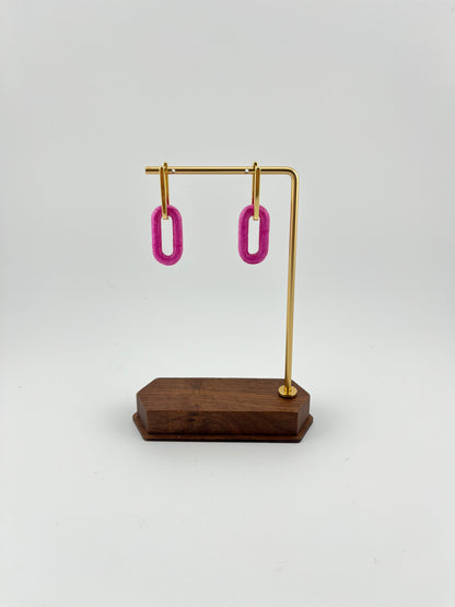 Boucles d’oreilles maillon en argile polymère • New York