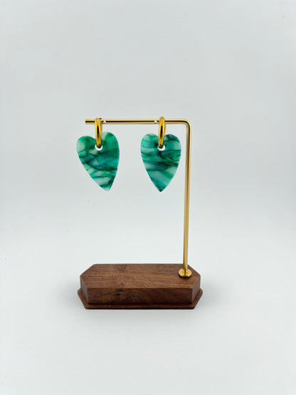 Boucles d’oreilles cœur en argile polymère • Paris
