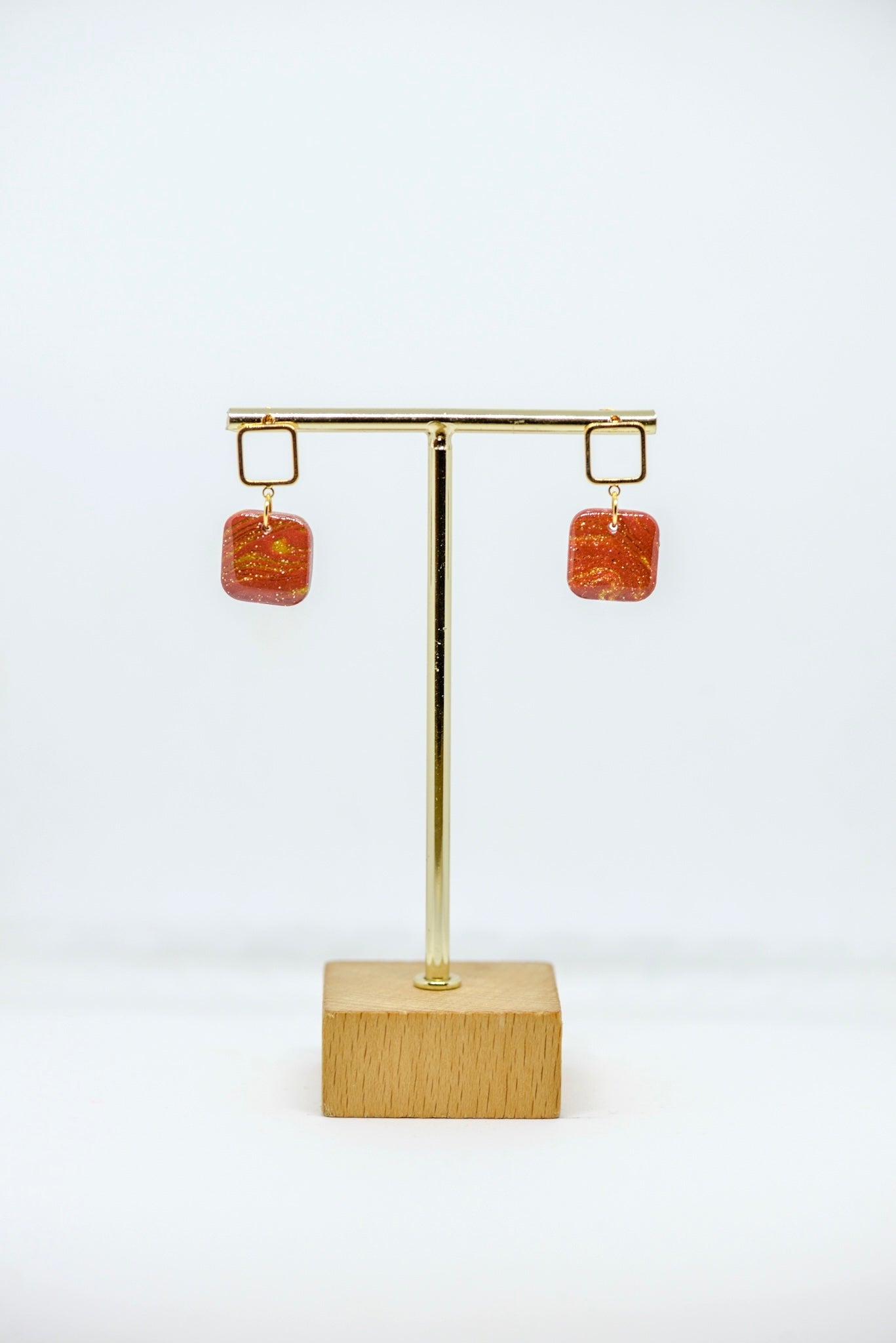 Boucles d'oreilles forme carré