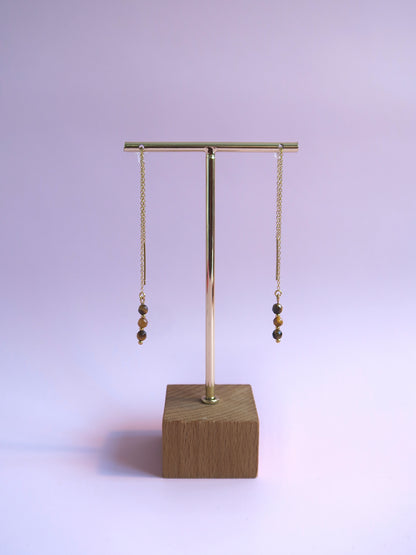 Boucles d’oreilles chaînes en pierres naturelles
