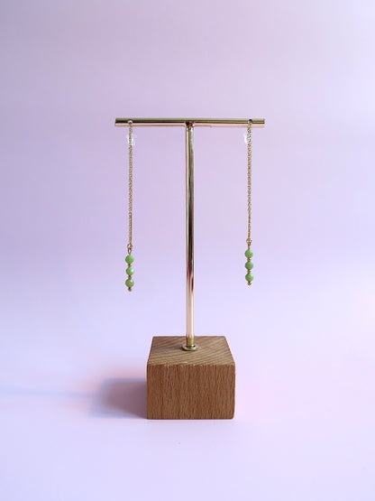 Boucles d’oreilles chaînes en pierres naturelles