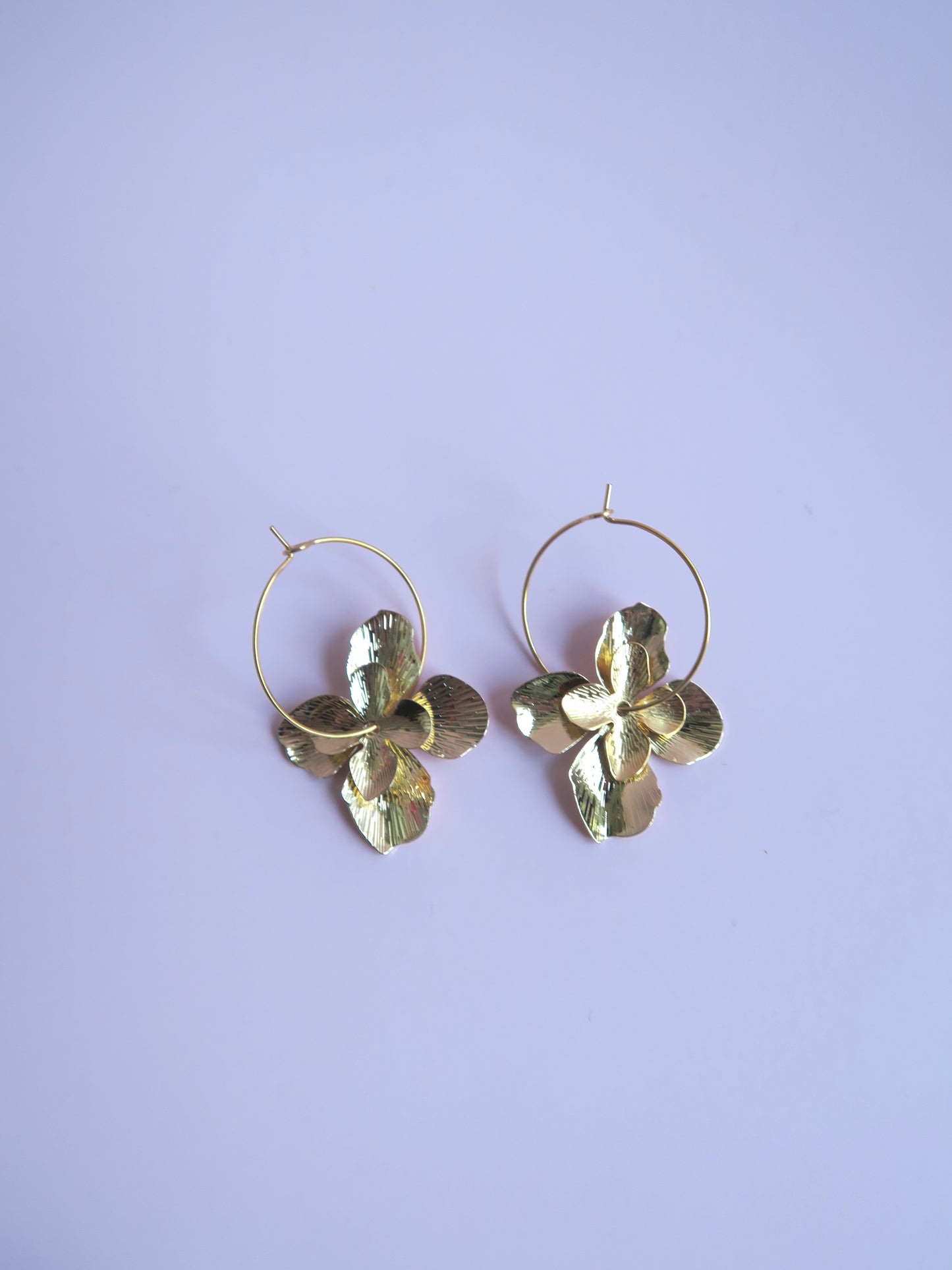 Boucles d’oreilles fleurs en acier inoxydable