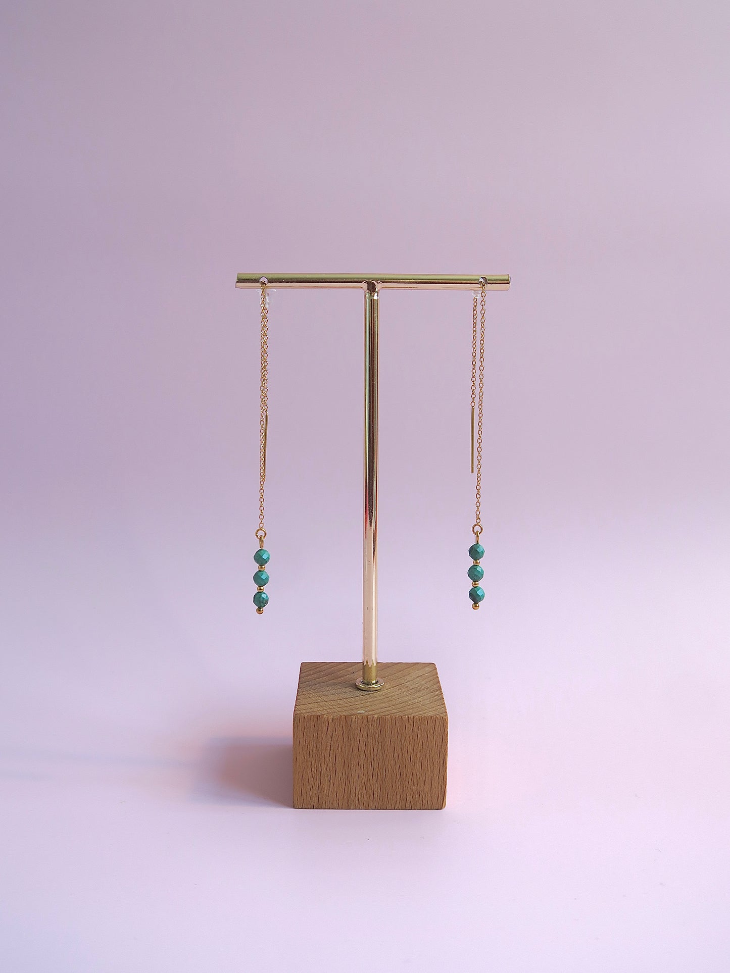 Boucles d’oreilles chaînes en pierres naturelles