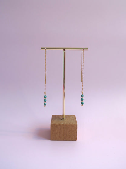 Boucles d’oreilles chaînes en pierres naturelles