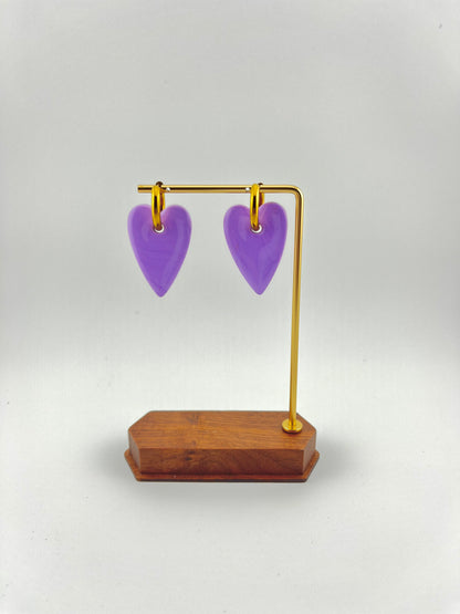 Boucles d’oreilles cœur en argile polymère • Paris