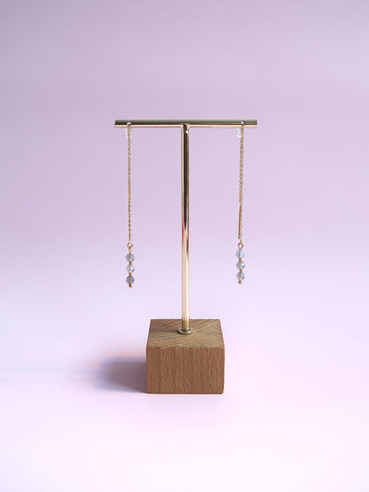 Boucles d’oreilles chaînes en pierres naturelles
