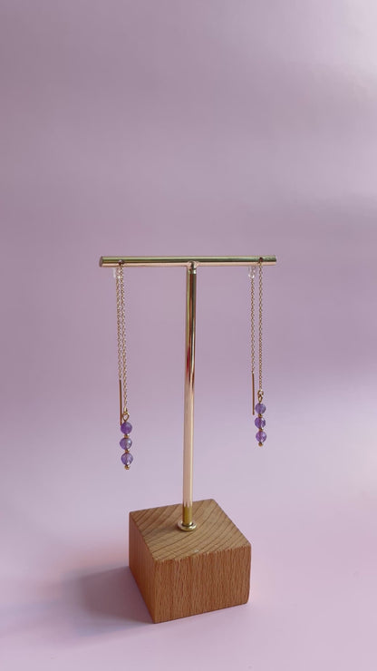 Boucles d’oreilles chaînes en pierres naturelles